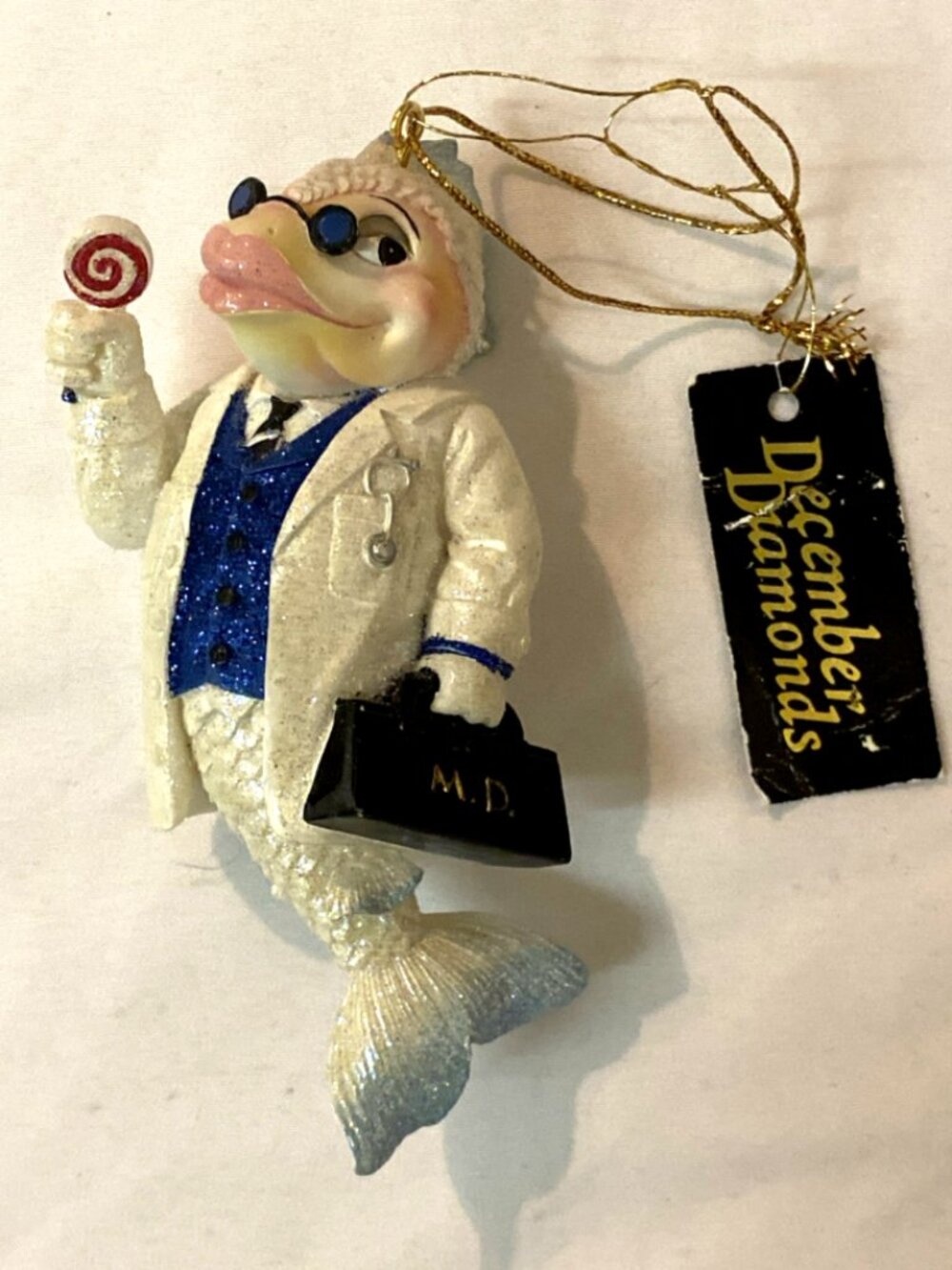 December Diamonds Fish M. D.  Medical "Doctor Feel Good" Hanging Ornament 5"
